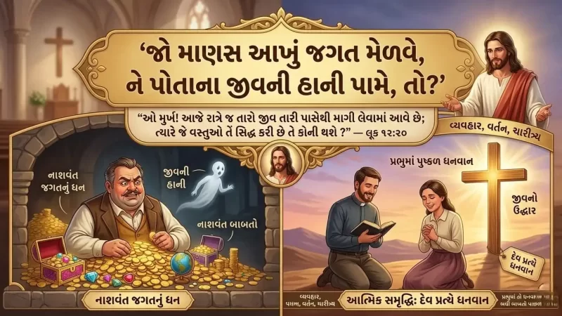જો માણસ આખું જગત મેળવે, ને પોતાના જીવની હાની પામે, તો ?